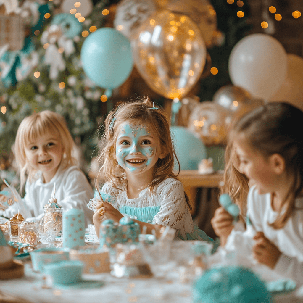 Kids birthday party in Riga with entertainers, balloons, and a festive photo zone